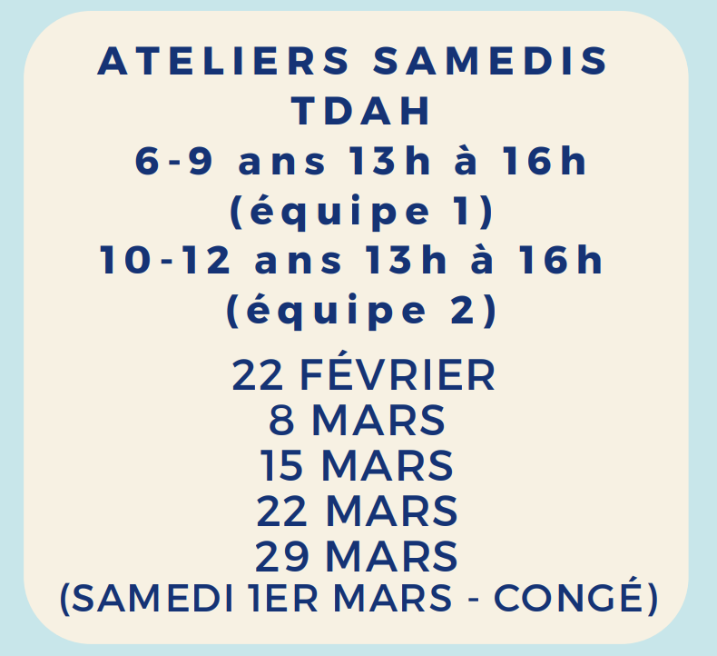 Ateliers samedis - TDAH